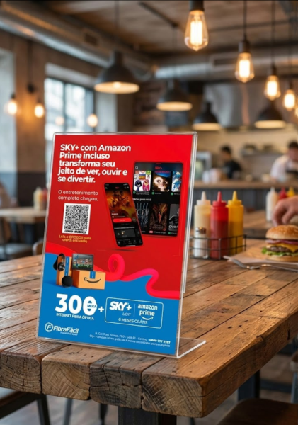 Exemplo de Display com QR Code Fibra Fácil